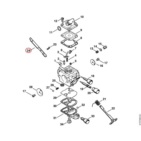 Eje del cebador 11371213000 ORIGINAL STIHL | NewgardenParts.com