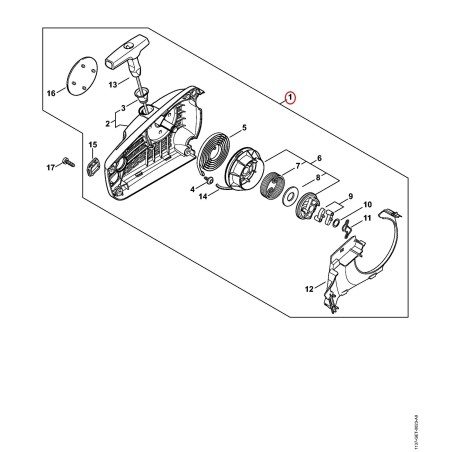 Carter de ventilateur avec lanceur 11370802117 ORIGINAL STIHL