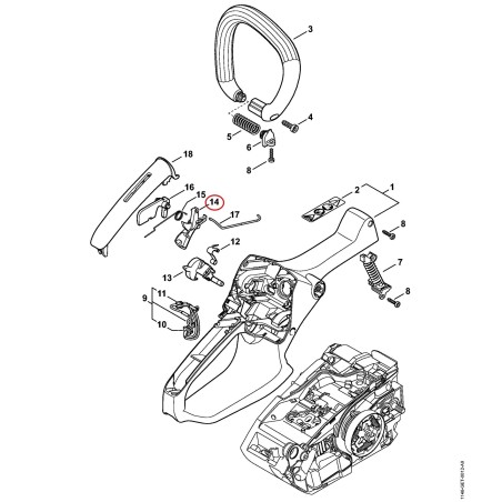 Acelerador 11461821001 ORIGINAL STIHL | NewgardenParts.com