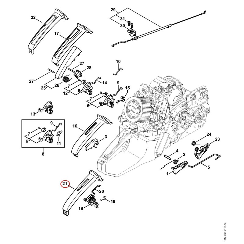 Handle molding 11407910600 ORIGINAL STIHL