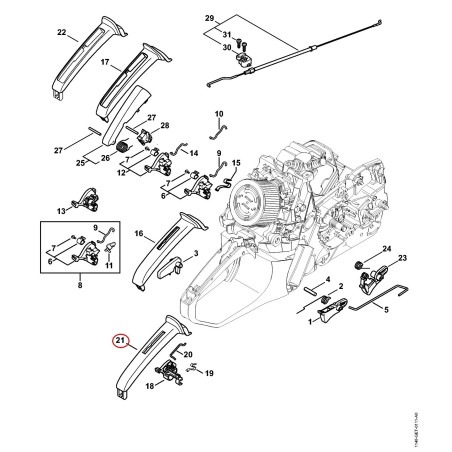 Semi-maniglia 11407910600 ORIGINALE STIHL | NewgardenParts.com