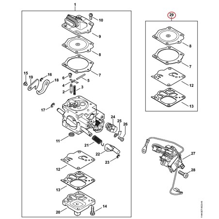 Satz Vergaserteile 11440071700 ORIGINAL STIHL | NewgardenParts.com