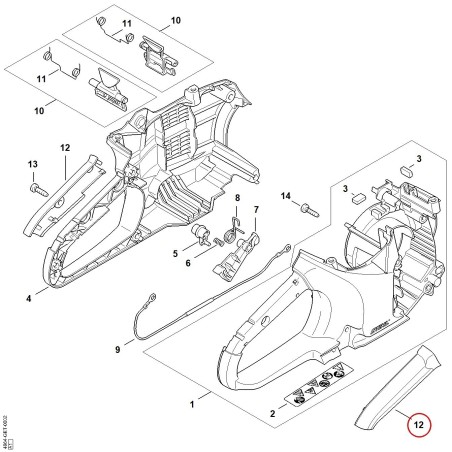 Monture de poignée 12507900600 ORIGINAL STIHL | NewgardenParts.com