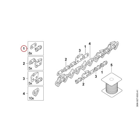 Set componenti catena 3/8" 38246606020 ORIGINALE STIHL | NewgardenParts.com