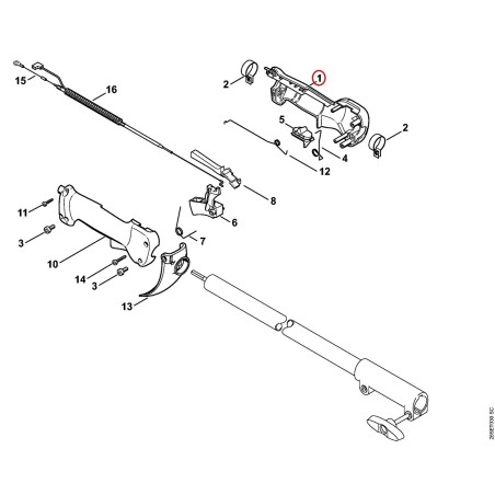 Monture de poignée intérieure 41377901101 ORIGINAL STIHL | NewgardenParts.com