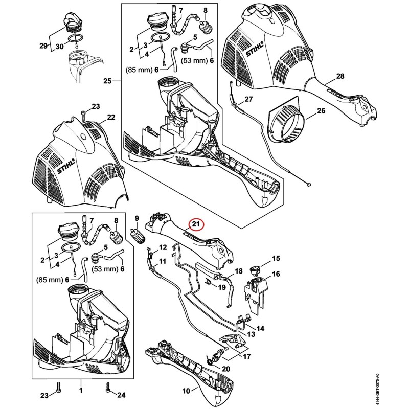 Demi-poignée supérieure 41447910807 ORIGINAL STIHL Demi-poignée supérieure 41447910807 ORIGINAL STIHL