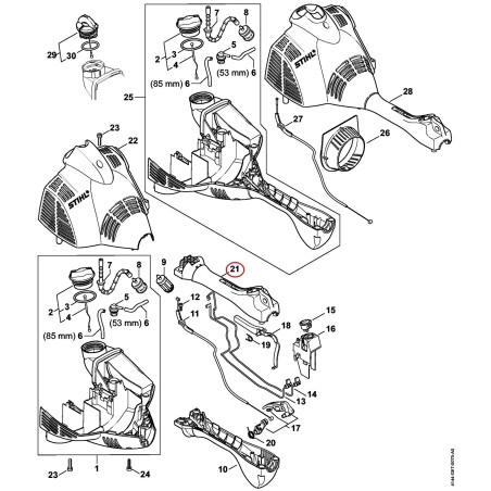 Demi-poignée supérieure 41447910807 ORIGINAL STIHL | NewgardenParts.com