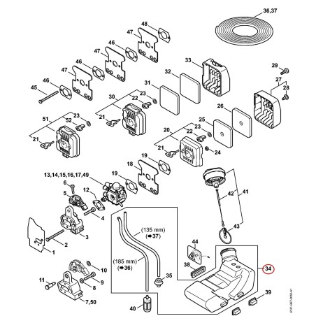 Kraftstofftank 41373500410 ORIGINAL STIHL | NewgardenParts.com
