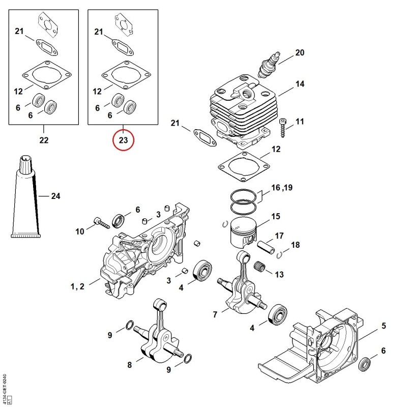 Set of gaskets 41340071050 ORIGINAL STIHL