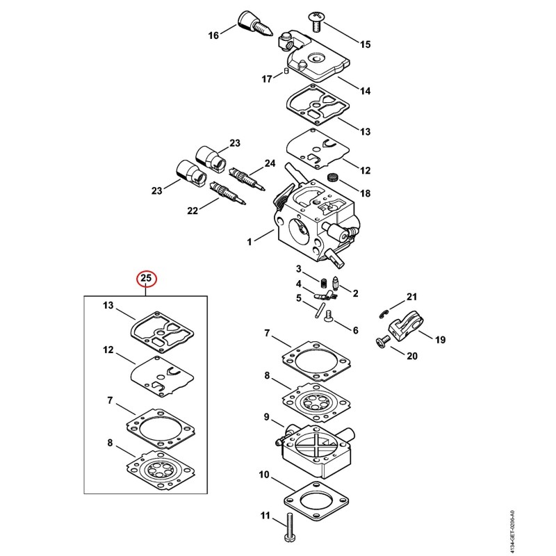 Satz Vergaserteile 41340071700 ORIGINAL STIHL