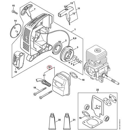 Muffler 41401400607 ORIGINAL STIHL | NewgardenParts.com