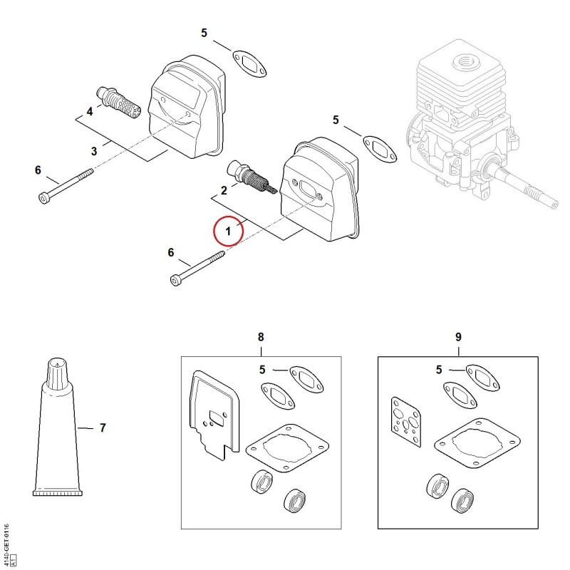 Muffler 41401400617 ORIGINAL STIHL