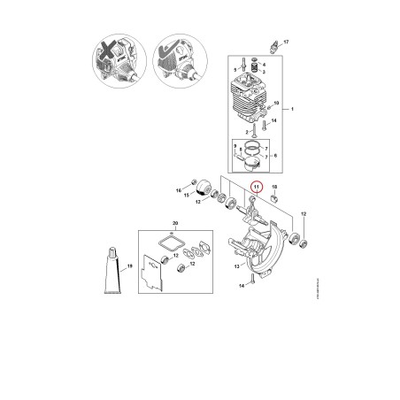 Albero a gomito 41800300410 ORIGINALE STIHL | NewgardenParts.com