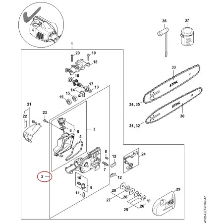 Getriebegehäuse mit Öltank 41826400556 ORIGINAL STIHL | NewgardenParts.com