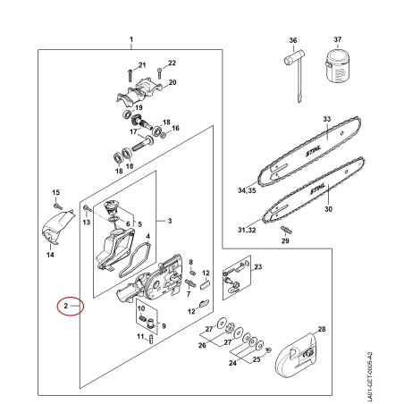 Getriebegehäuse mit Öltank 41826400555 ORIGINAL STIHL | NewgardenParts.com