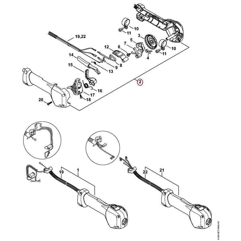 Monture de poignée 41497901101 ORIGINAL STIHL