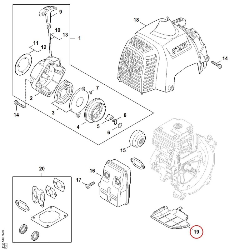 Pieza intermedia 41510204000 ORIGINAL STIHL