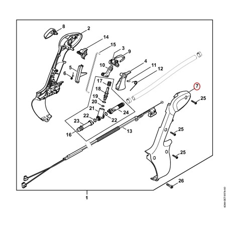 Handle molding, outer 42447910802 ORIGINAL STIHL | NewgardenParts.com