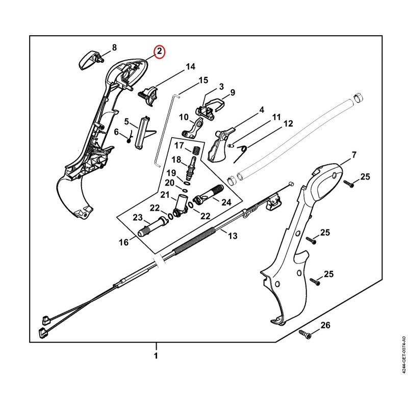 Handle molding, inner 42447910800 ORIGINAL STIHL