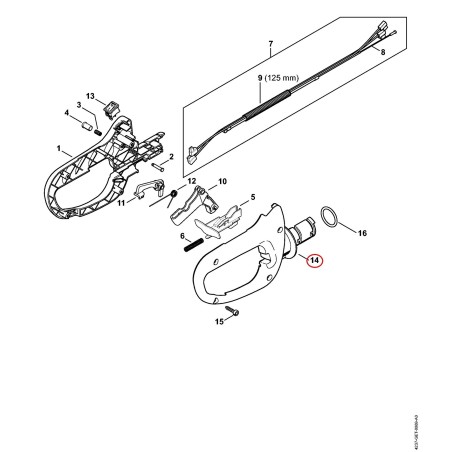 Monture de poignée droite 42377910608 ORIGINAL STIHL | NewgardenParts.com