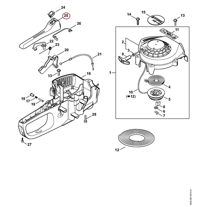 Handle molding 42287910603 ORIGINAL STIHL