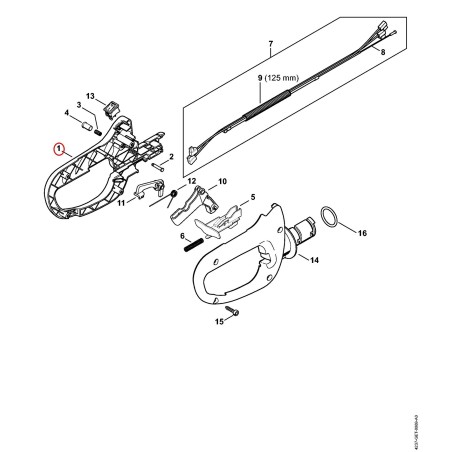 Handle molding, left 42377910607 ORIGINAL STIHL | NewgardenParts.com