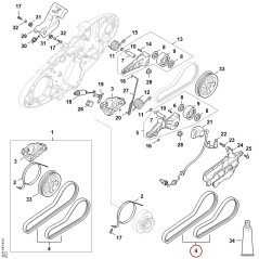 Set of multi-rib belts 42380071004 ORIGINAL STIHL | NewgardenParts.com