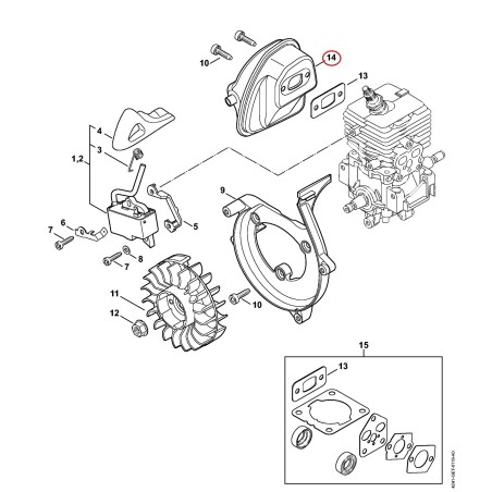 Schalldämpfer 42411400615 ORIGINAL STIHL | NewgardenParts.com