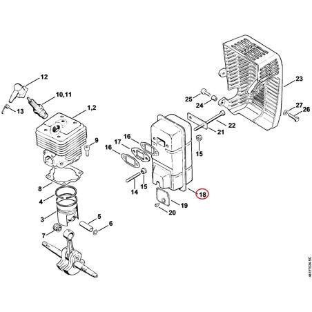 Muffler 43081400600 ORIGINAL STIHL | NewgardenParts.com