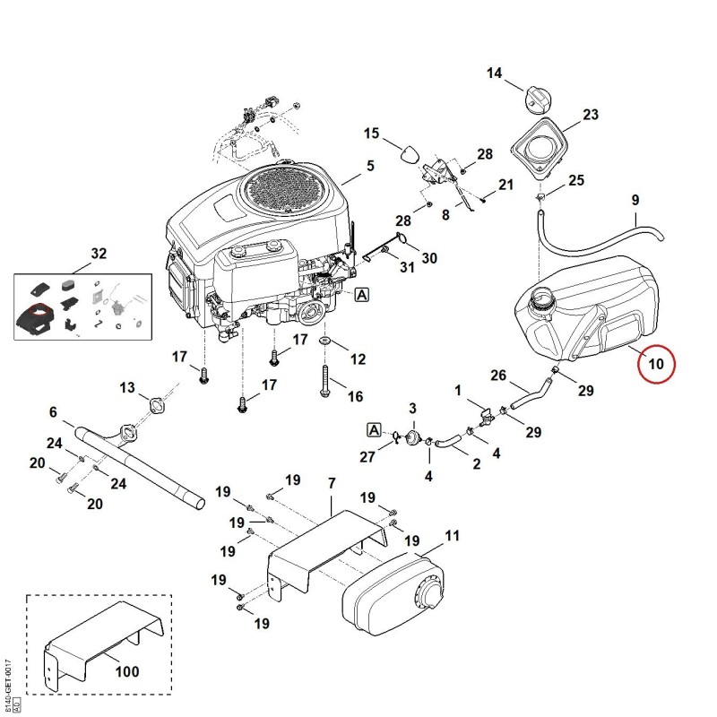 Depósito de combustible 61403500400 ORIGINAL STIHL