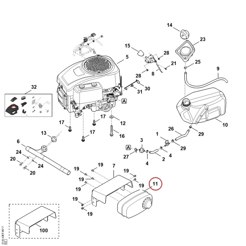 Muffler set 61400071005 ORIGINAL STIHL