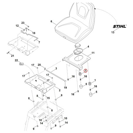 Muelle de compresión 61407036400 ORIGINAL STIHL | NewgardenParts.com