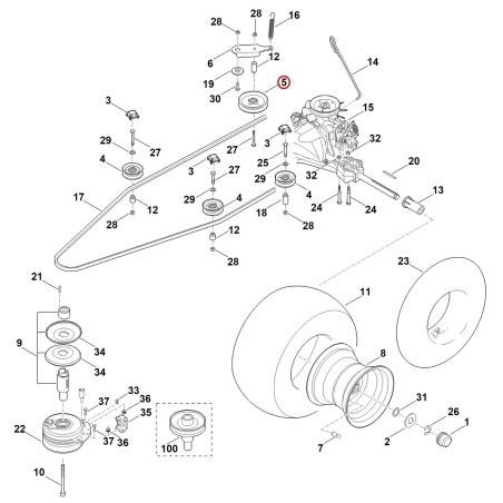 Conversion kit (idler wheel and tension roller) 61700071006 ORIGINAL STIHL | NewgardenParts.com