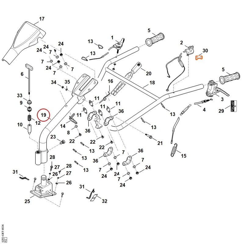 Manillar 62507406105 ORIGINAL STIHL
