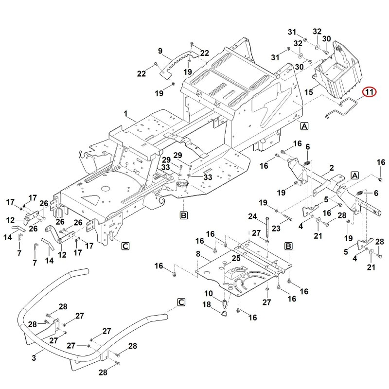 Support de batterie 61704030410 ORIGINAL STIHL