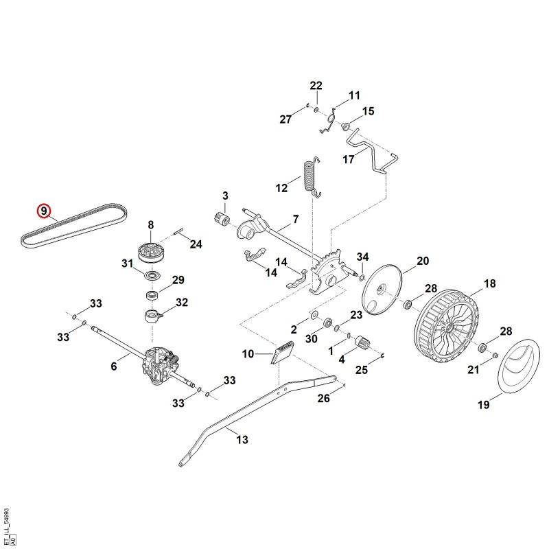 Correa trapezoidal 63647042100 ORIGINAL STIHL