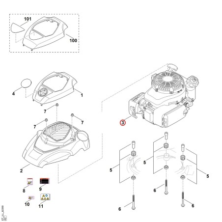 Moteur HD775 (HD775-3025) 63640111812 ORIGINAL STIHL | NewgardenParts.com
