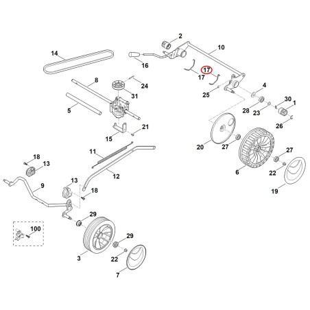 Bride de ressort 63507080316 ORIGINAL STIHL | NewgardenParts.com