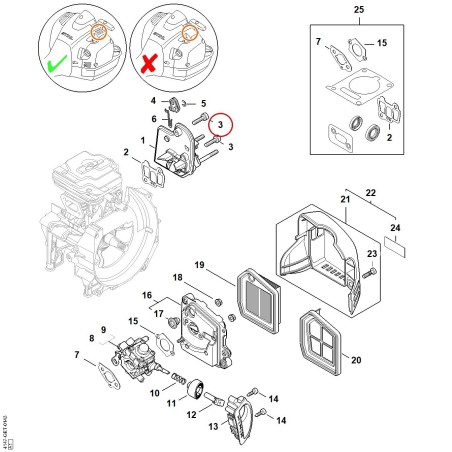 Vis cylindrique IS-M5x24 90223411045 ORIGINAL STIHL | NewgardenParts.com