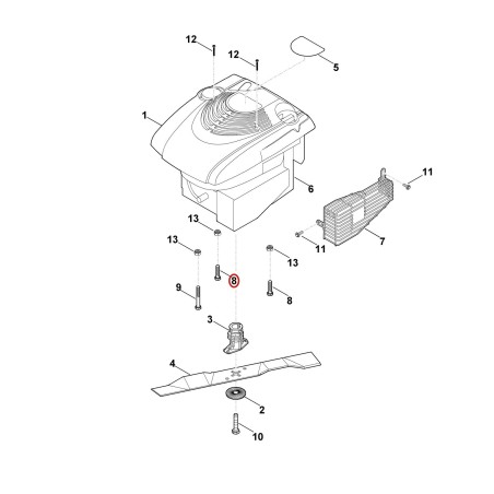 Tornillo hexagonal M8x35 90073181880 ORIGINAL STIHL | NewgardenParts.com