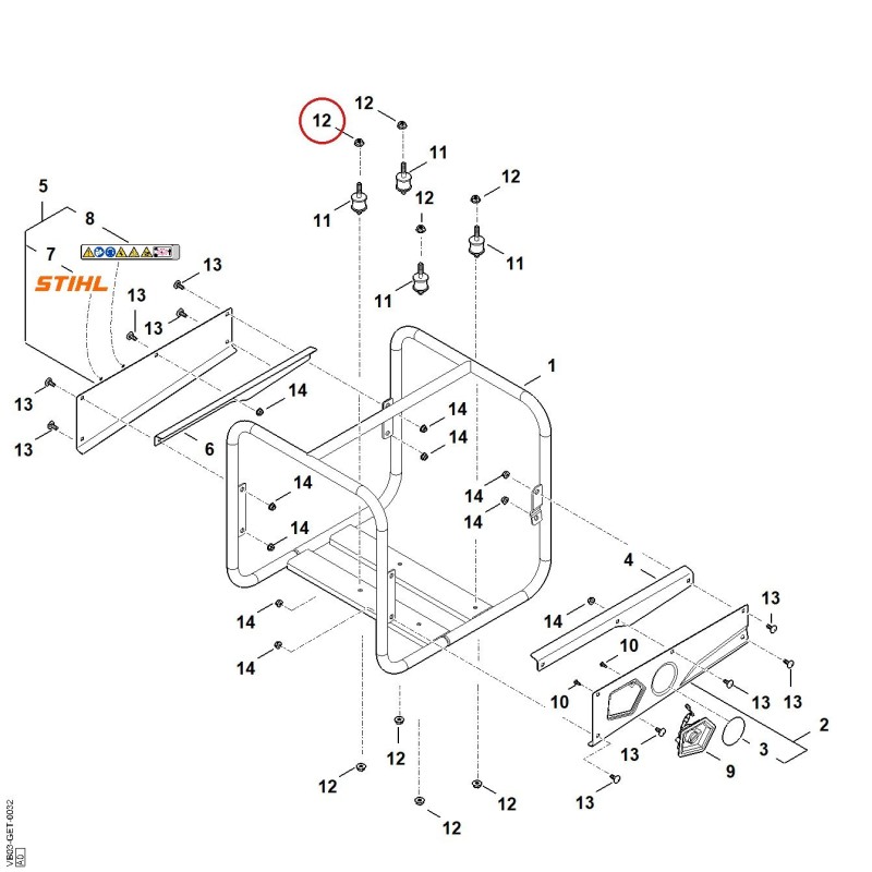 Tuerca hexagonal VB039551105 ORIGINAL STIHL