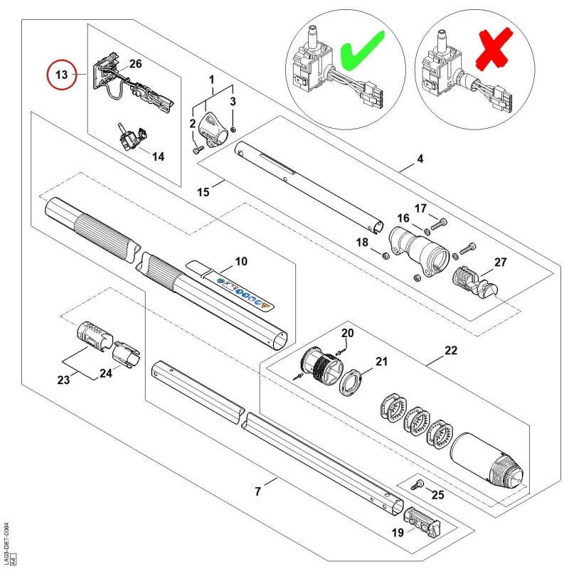 Wiring harness LA034403003 ORIGINAL STIHL