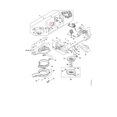 Interruttore SA024300500 ORIGINALE STIHL | NewgardenParts.com