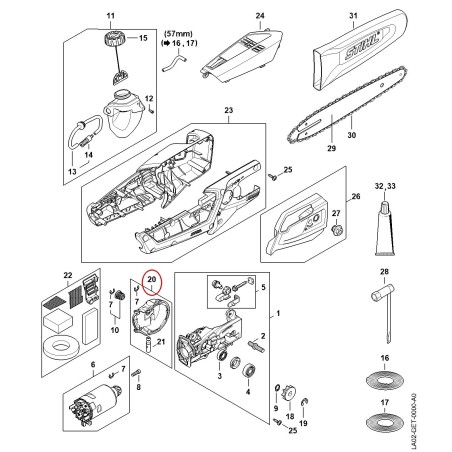 Scatola riduttore LA026400501 ORIGINALE STIHL | NewgardenParts.com