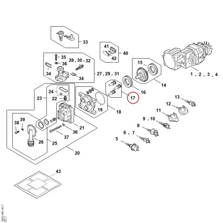 Set of pistons RE027607010 ORIGINAL STIHL | NewgardenParts.com