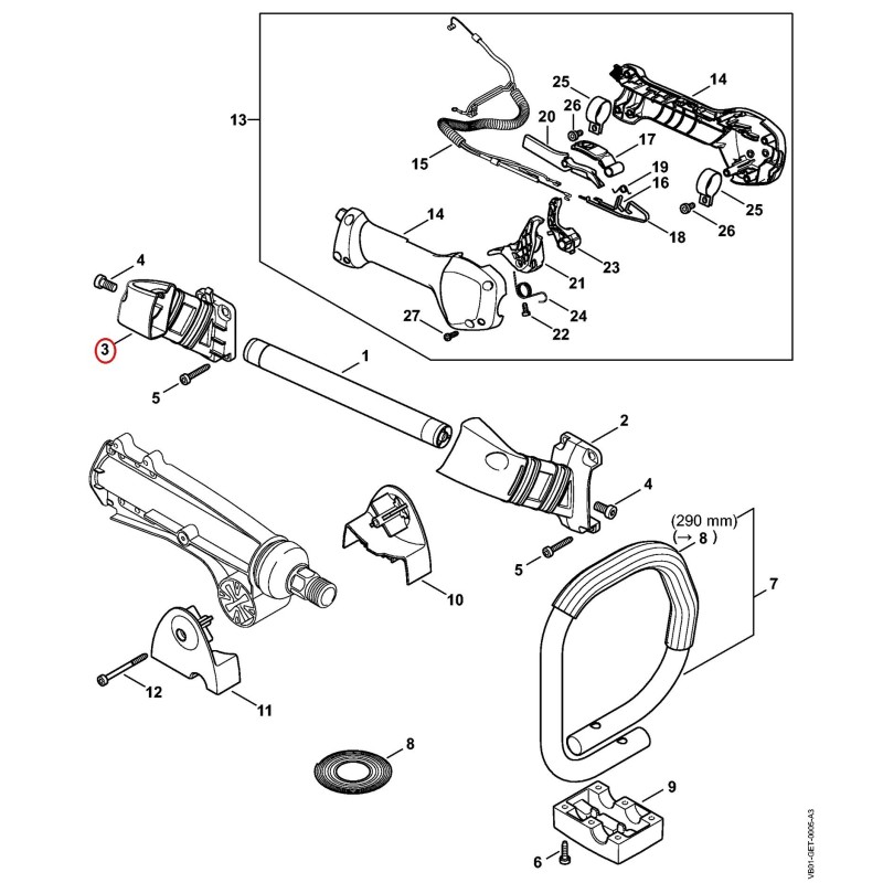Soporte del manillar VB017903201 ORIGINAL STIHL