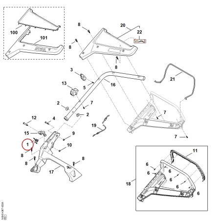Molla con gancio 00007034900 ORIGINALE STIHL | NewgardenParts.com