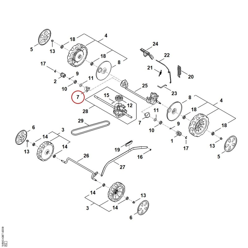 Abdeckung Fahrwerk 00007043200 ORIGINAL STIHL