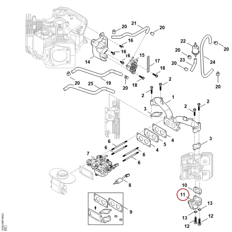 Adapter (manifold left) 00041411902 ORIGINAL STIHL Adapter (manifold left) 00041411902 ORIGINAL STIHL