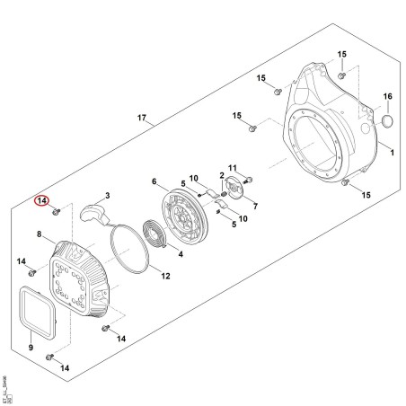 Tornillo hexagonal con brida 00049510825 ORIGINAL STIHL | NewgardenParts.com
